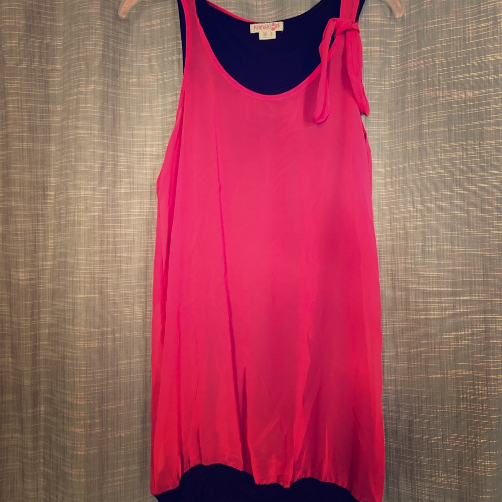Fuscia pink and black Kensie Girl dress.